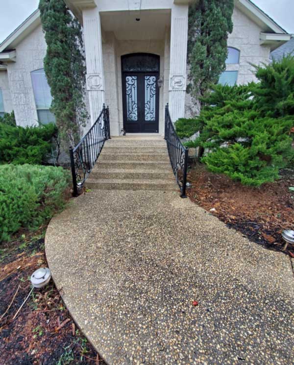 Dirty sidewalk and front porch